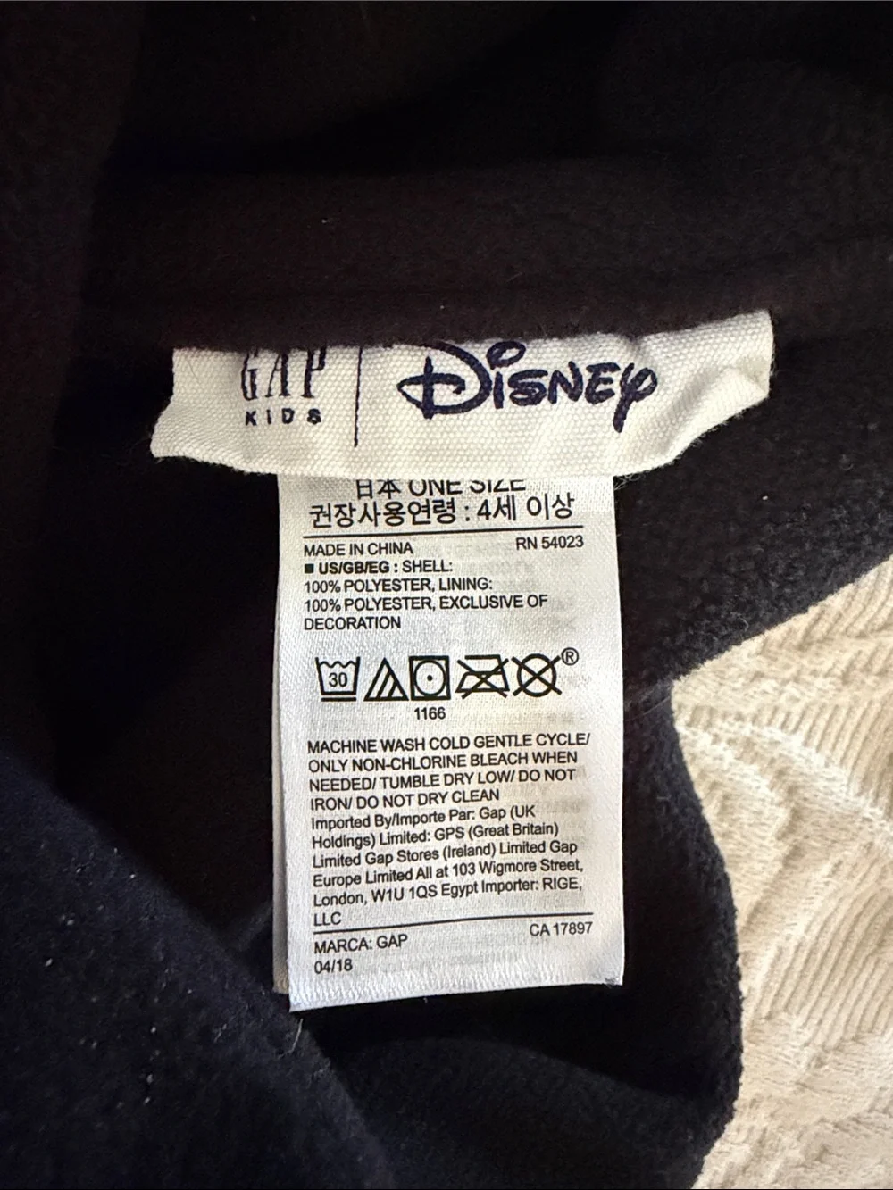 Disney x GAP Mickey & Minnie Mouse Black Fleece Neck Warmer